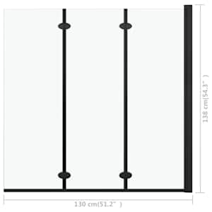 Skládací sprchový kout se 3 panely ESG 130 x 138 cm černý - obrázek 7