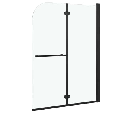 vidaXL Cabine de douche pliable 2 panneaux ESG 95x140 cm Noir