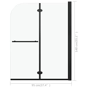 Skládací sprchový kout se 2 panely ESG 95 x 140 cm černý - obrázek 7