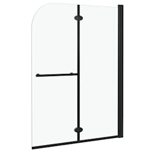 vidaXL Cabine de douche pliable 2 panneaux ESG 95x140 cm Noir
