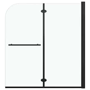 vidaXL volditav du&scaron;inurk kahe paneeliga, ESG, 120 x 140 cm, must