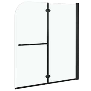 Skládací sprchový kout se 2 panely ESG 120 x 140 cm černý - obrázek 3