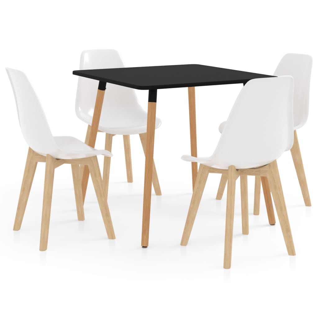 vidaXL Set mobilier de masă, 5 piese, alb vidaXL imagine noua 2022