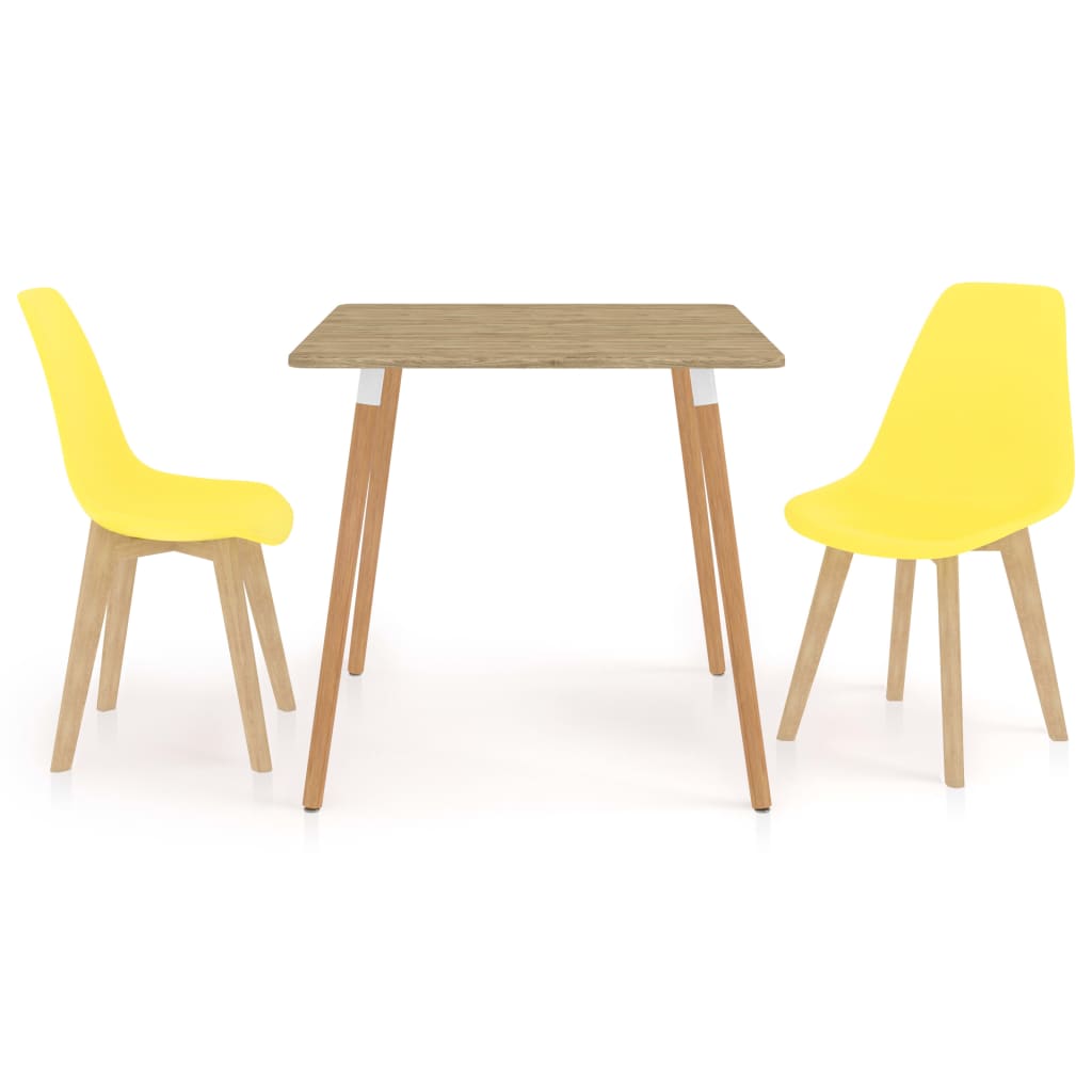vidaXL Set mobilier de bucătărie, 3 piese, galben vidaXL imagine noua 2022