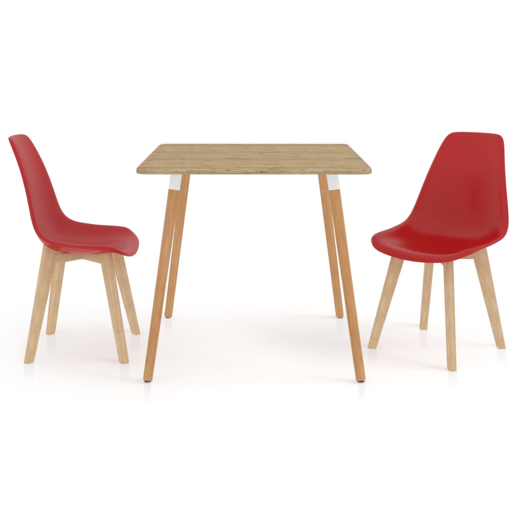 vidaXL Set mobilier de bucătărie, 3 piese, roșu vidaXL imagine noua 2022