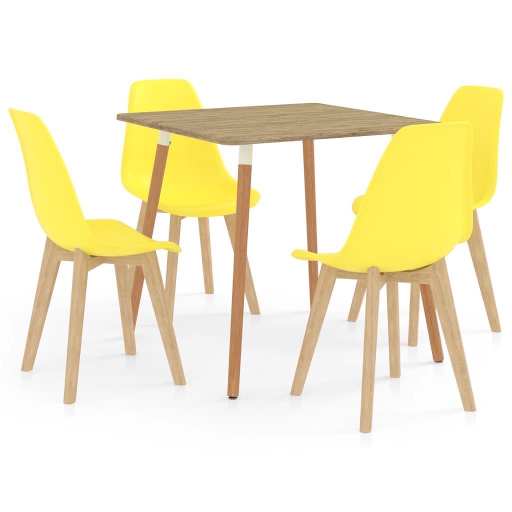 vidaXL Set mobilier de bucătărie, 5 piese, galben vidaXL imagine noua 2022