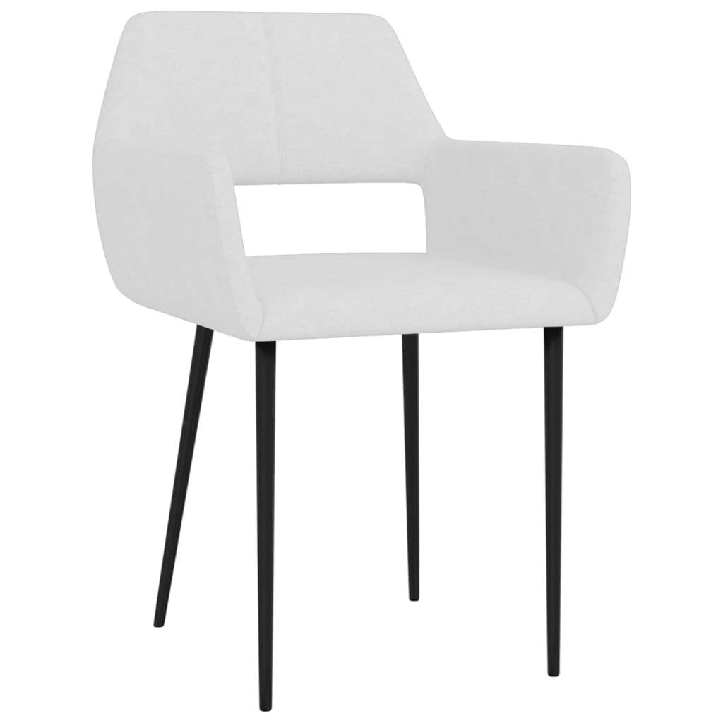 Valgomojo kėdės, 2vnt., baltos spalvos, audinys | Stepinfit