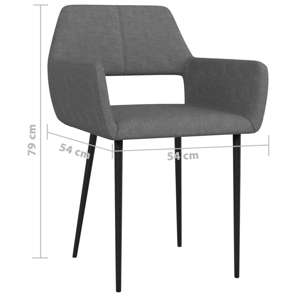 Valgomojo kėdės, 2vnt., tamsiai pilkos spalvos, audinys | Stepinfit