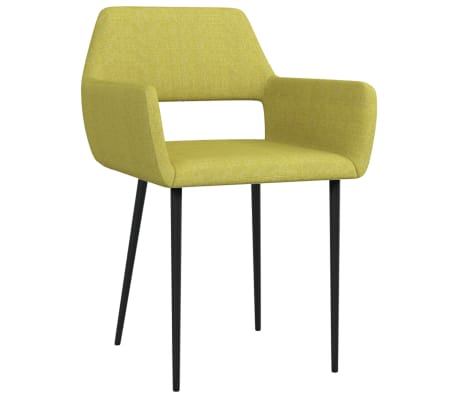 vidaXL Трапезни столове, 2 бр, зелени, плат