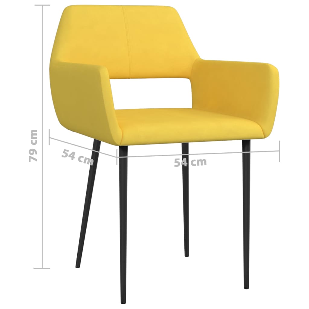 Valgomojo kėdės, 2vnt., geltonos spalvos, audinys | Stepinfit