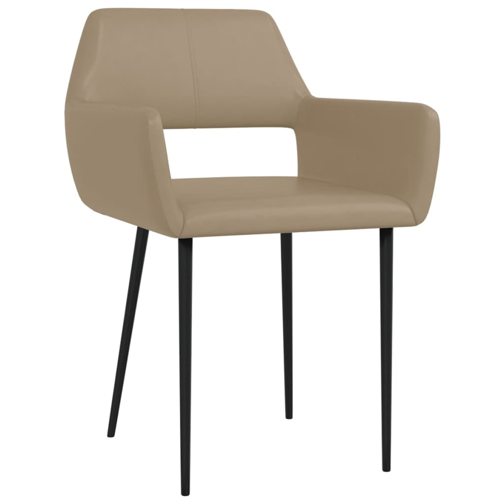 

vidaXL Eetkamerstoelen 2 st kunstleer cappuccinokleurig