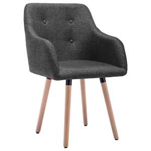 Jídelní židle 2 ks tmavě šedé textil - obrázek 2