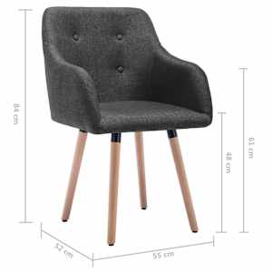 Jídelní židle 2 ks tmavě šedé textil - obrázek 8