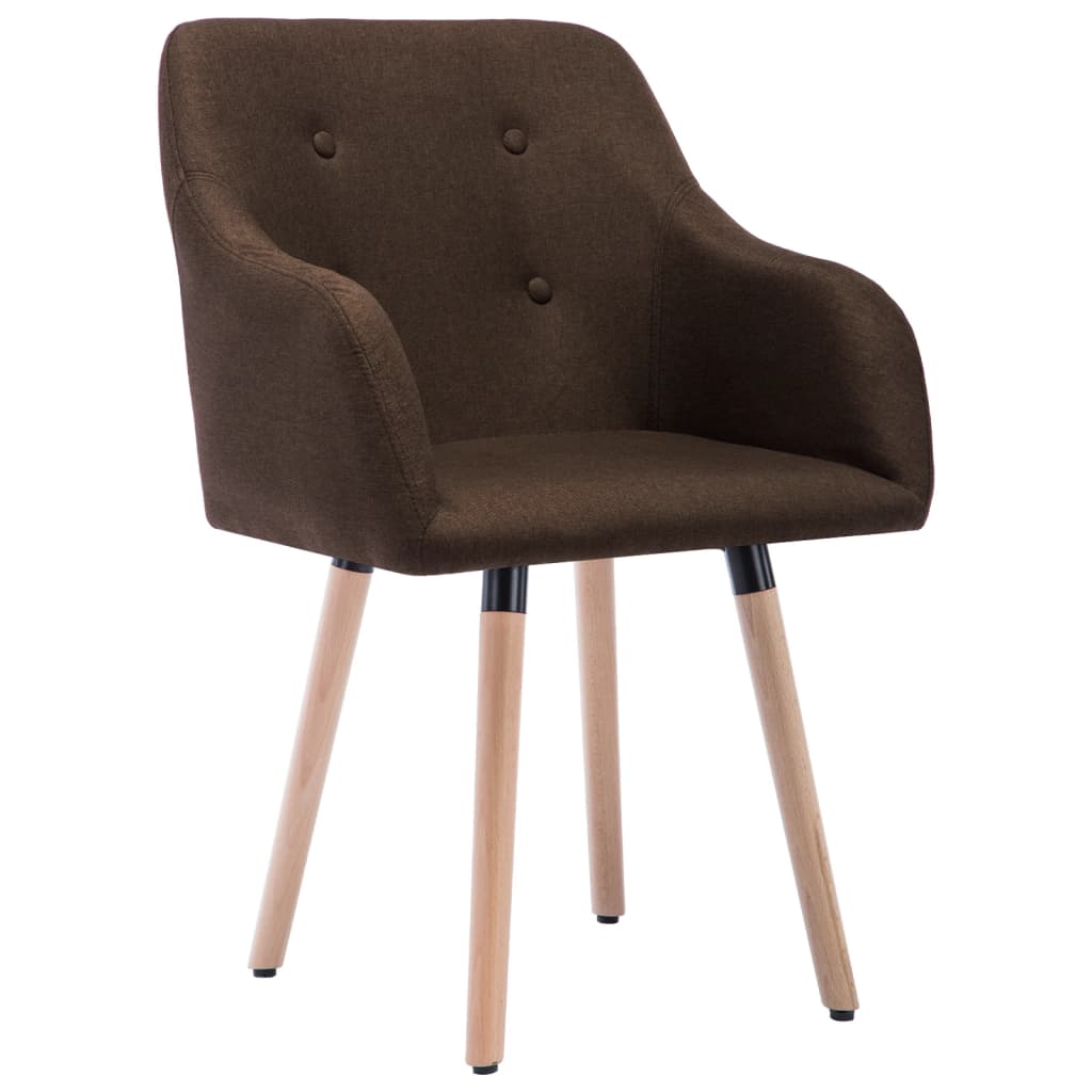 

vidaXL Eetkamerstoelen 2 st stof bruin