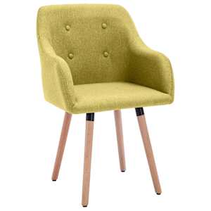 vidaXL Valgomojo kėdės, 2vnt., žalios spalvos, audinys