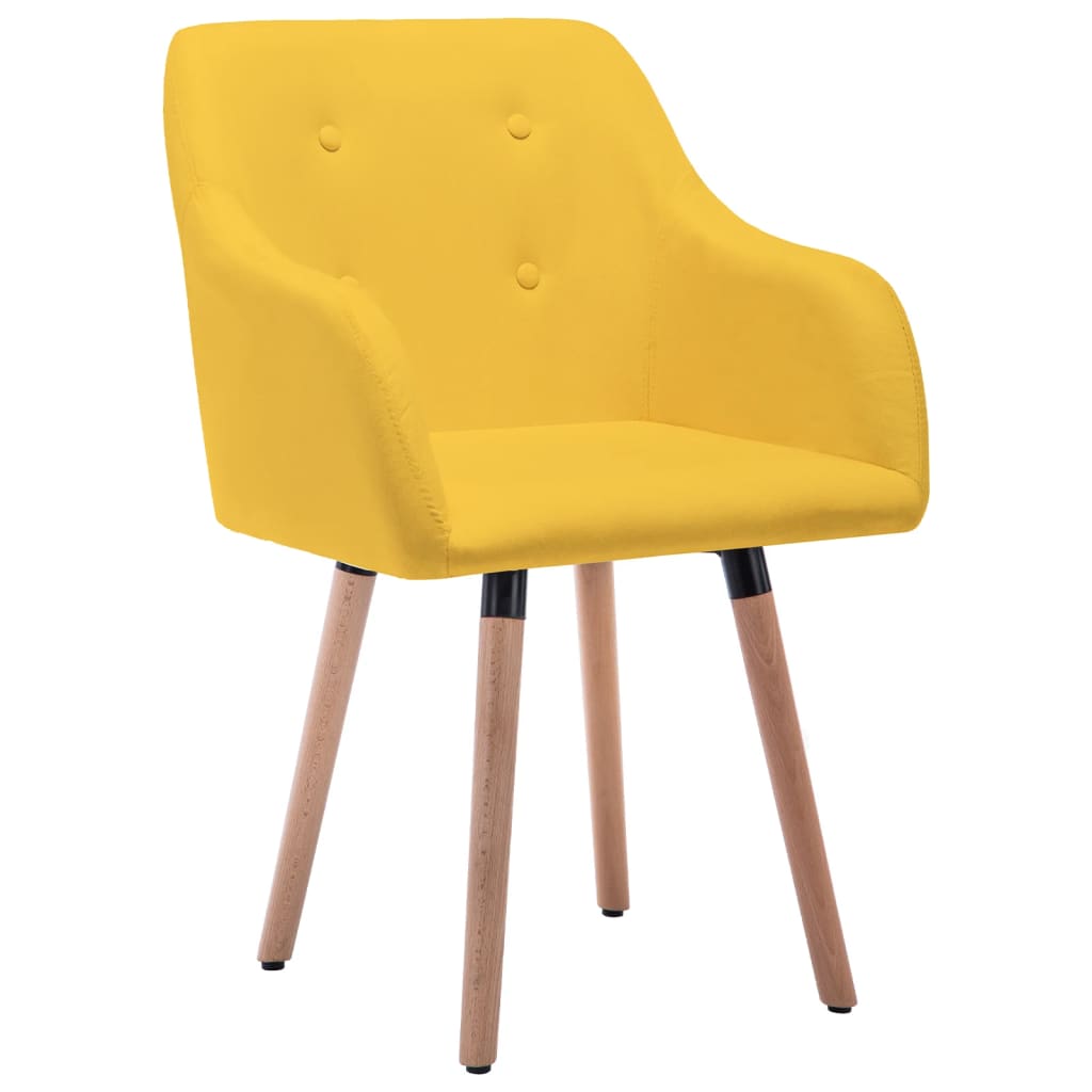 

vidaXL Eetkamerstoelen 2 st stof mosterdgeel