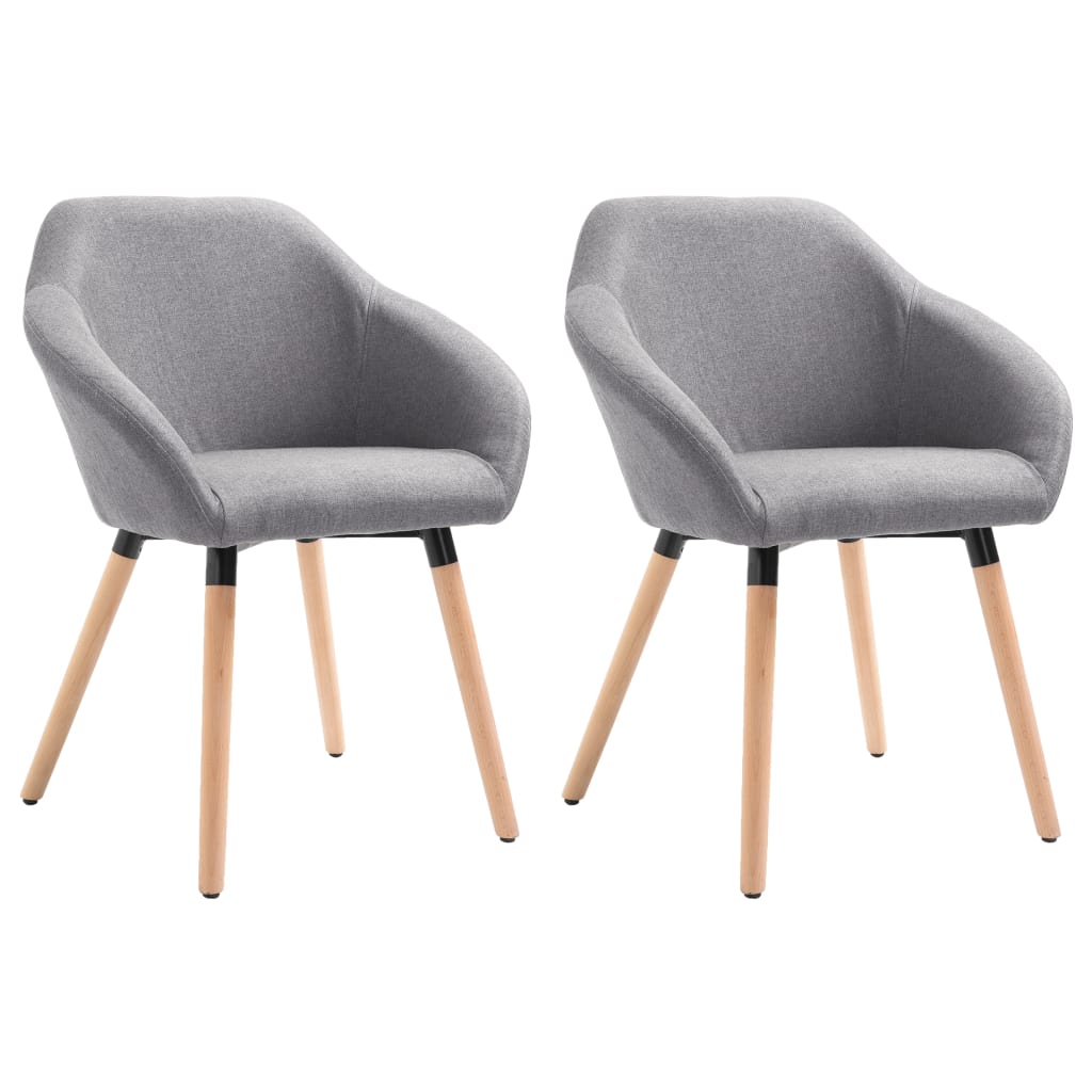 

vidaXL Dining Chairs 2 pcs Light Gray Fabric