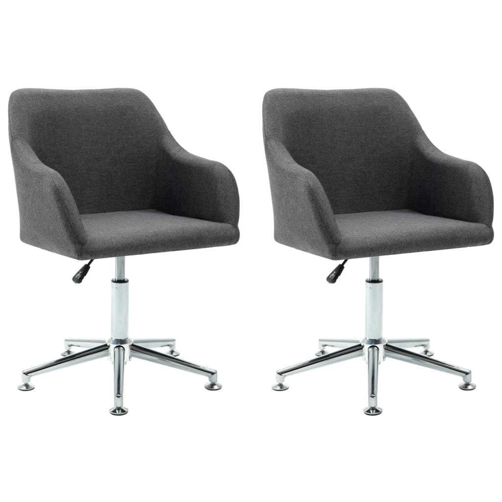 

vidaXL Swivel Dining Chairs 2 pcs Dark Gray Fabric