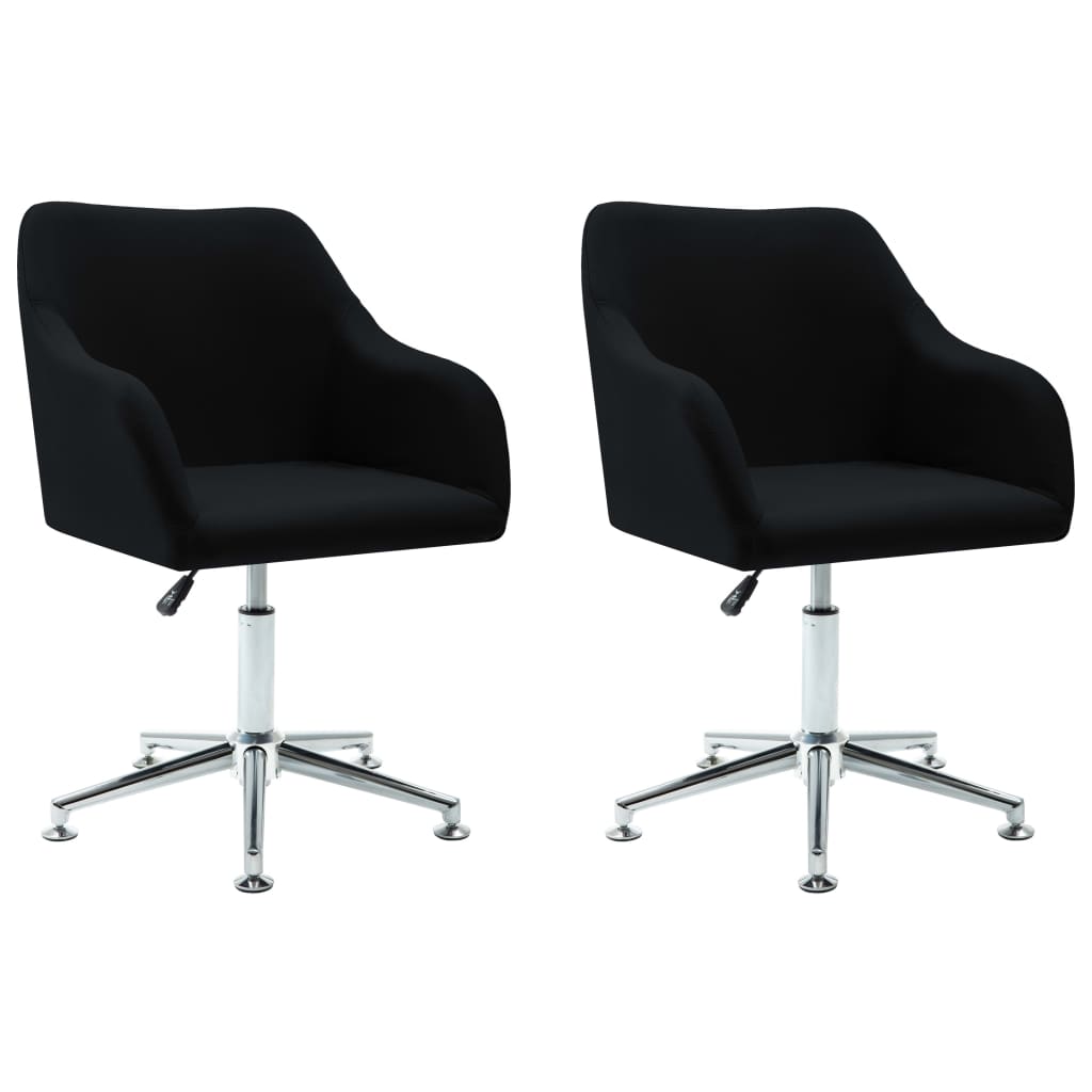 

vidaXL Swivel Dining Chairs 2 pcs Black Fabric