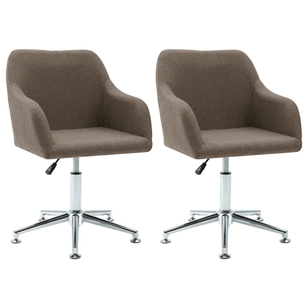 

vidaXL Swivel Dining Chairs 2 pcs Taupe Fabric