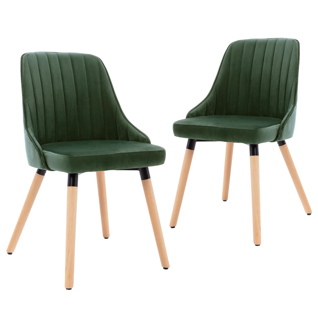 323054 Dining Chairs 2 pcs Dark Green Velvet