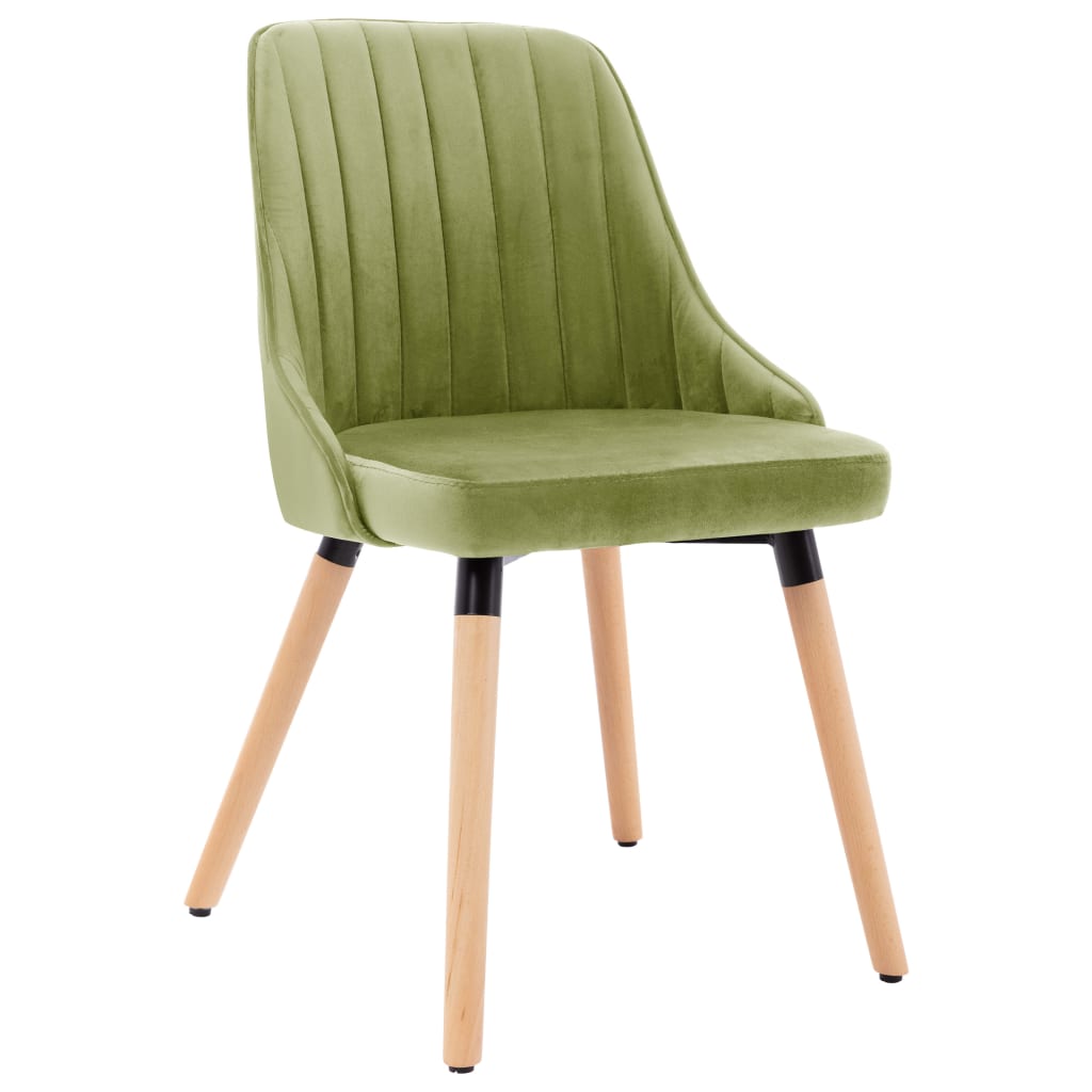 323055 vidaXL Dining Chairs 2 pcs Light Green Velvet