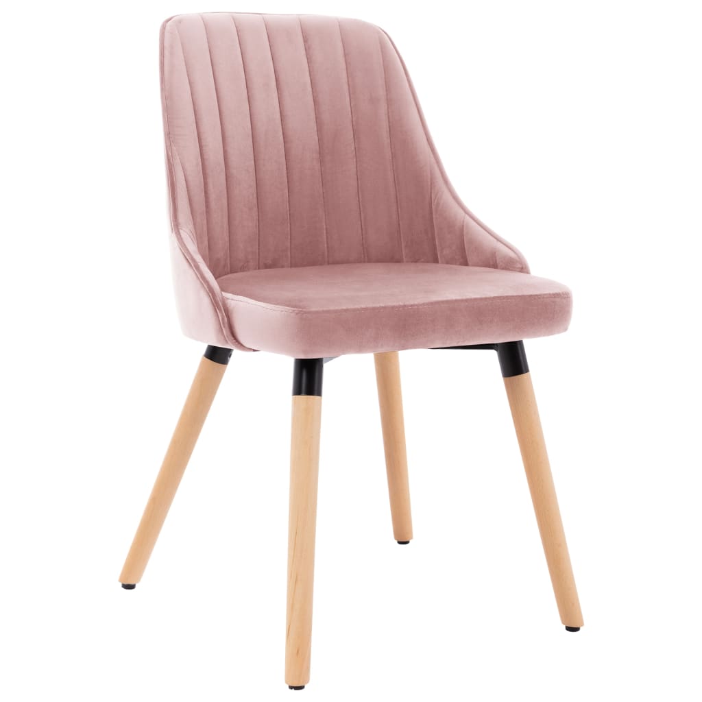 vidaXL Eetkamerstoelen 2 st fluweel roze