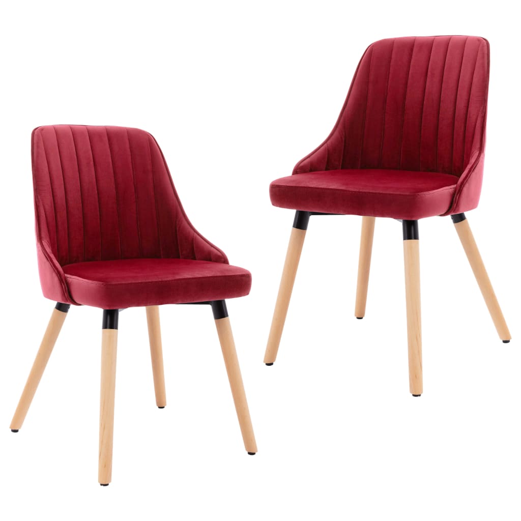 323057 Dining Chairs 2 pcs Wine Red Velvet