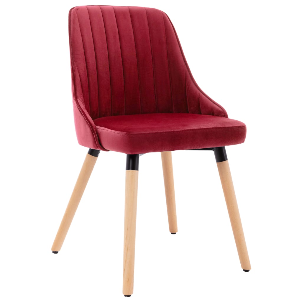 vidaXL Chaises à manger lot de 2 Rouge bordeaux Velours