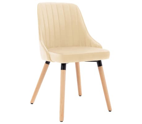 vidaXL Eetkamerstoelen 2 st fluweel crèmekleurig