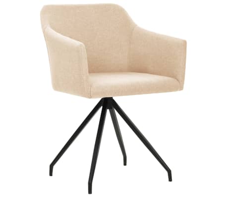vidaXL Swivel Dining Chairs 2 pcs Cream Fabric