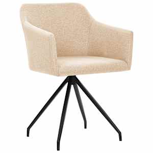 vidaXL Swivel Dining Chairs 2 pcs Cream Fabric