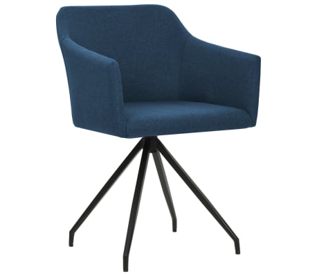 vidaXL Swivel Dining Chairs 2 pcs Blue Fabric