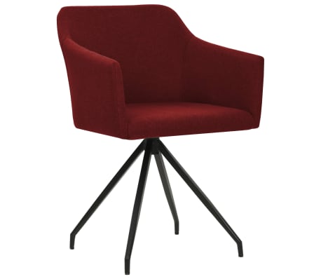 vidaXL Chaises pivotantes à manger lot de 2 Rouge bordeaux Tissu