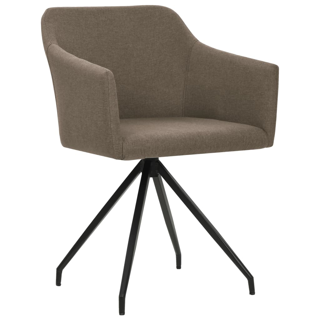 

vidaXL Eetkamerstoelen 2 st draaibaar stof taupe