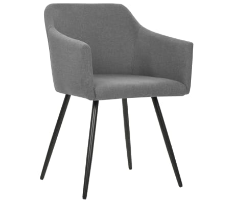 vidaXL Eetkamerstoelen 2 st stof lichtgrijs