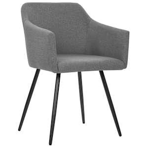 vidaXL Eetkamerstoelen 2 st stof lichtgrijs