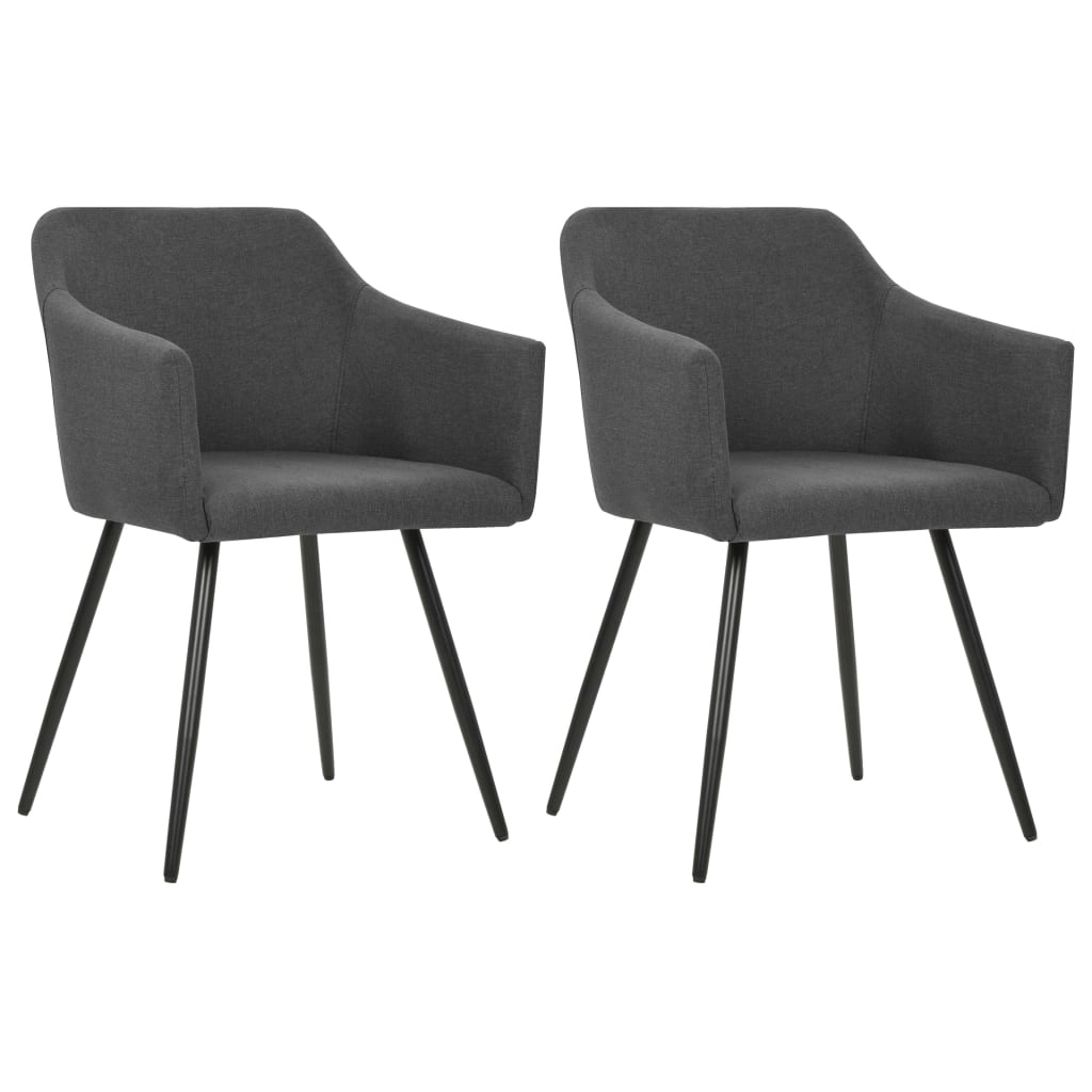 323094  Dining Chairs 2 pcs Dark Grey Fabric