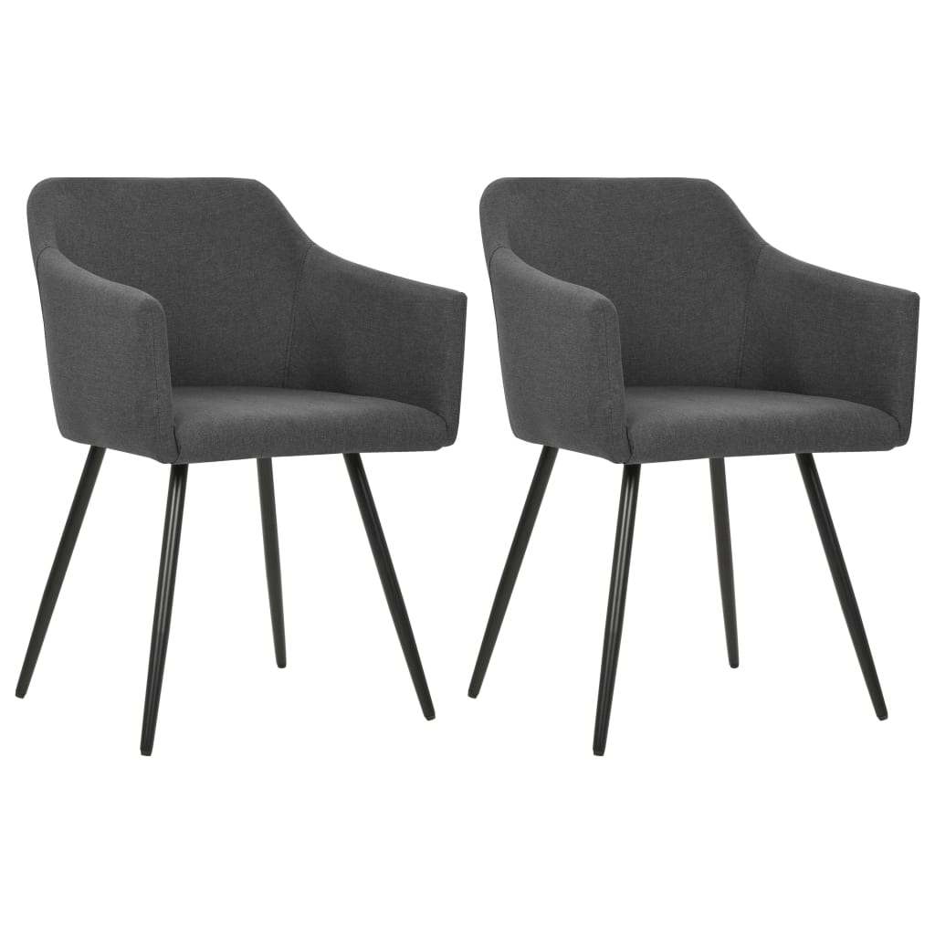 

vidaXL Dining Chairs 2 pcs Dark Gray Fabric