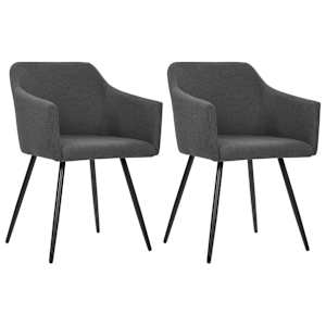 323094 vidaXL Dining Chairs 2 pcs Dark Grey Fabric - obrázek 1