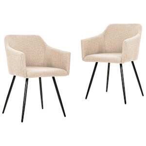 323095 vidaXL Dining Chairs 2 pcs Cream Fabric - obrázek 1
