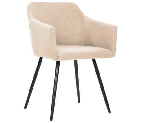 vidaXL Dining Chairs 2 pcs Cream Fabric