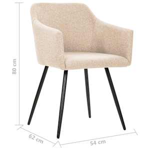 323095 vidaXL Dining Chairs 2 pcs Cream Fabric - obrázek 7