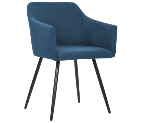 vidaXL Dining Chairs 2 pcs Blue Fabric