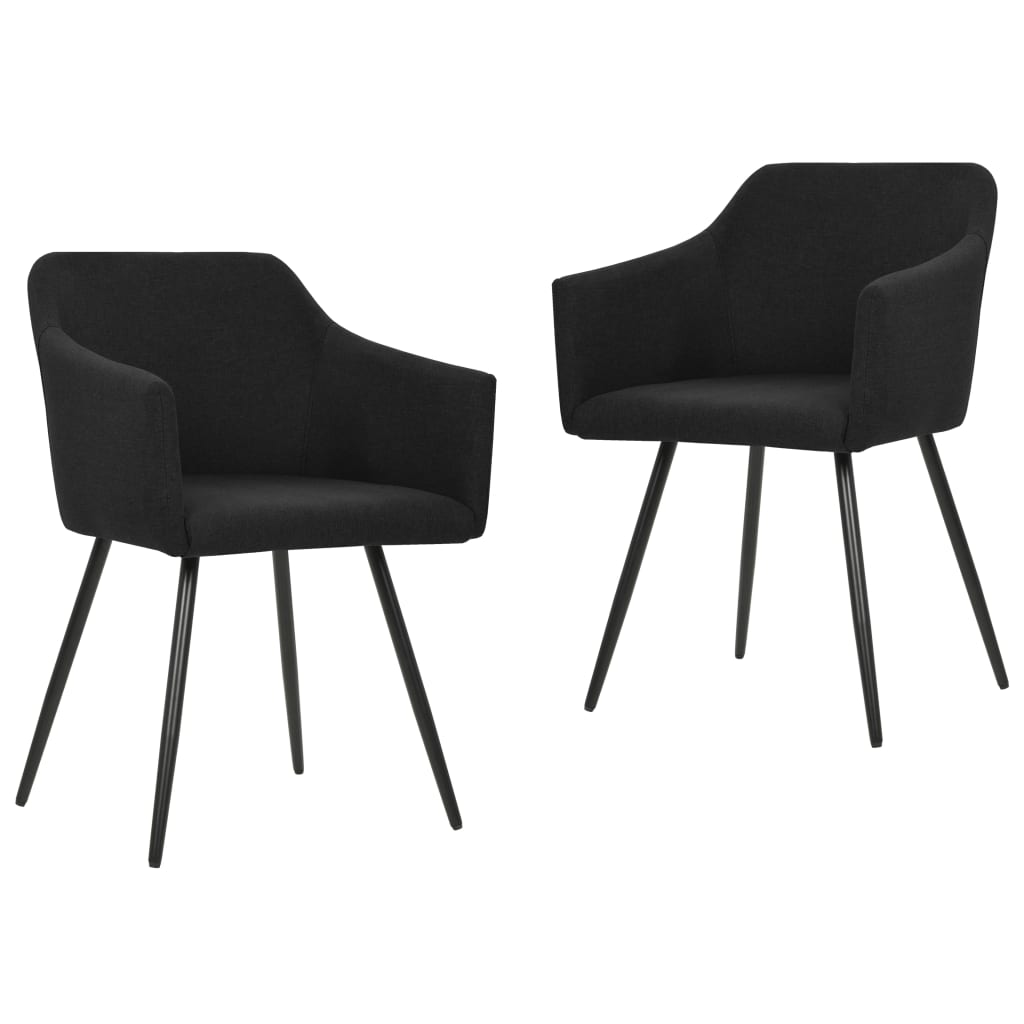 

vidaXL Dining Chairs 2 pcs Black Fabric