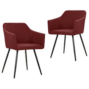323101 vidaXL Dining Chairs 2 pcs Wine Red Fabric - obrázek 1