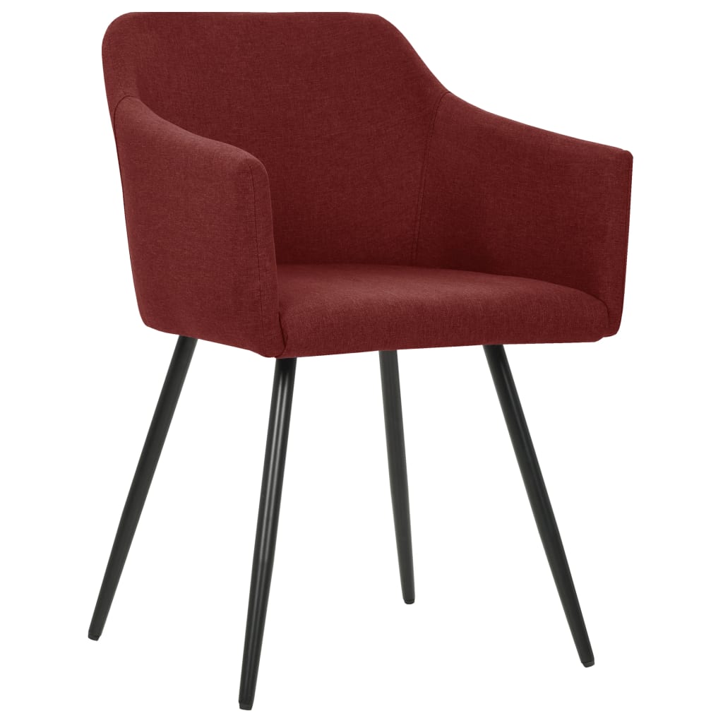 

vidaXL Eetkamerstoelen 2 st stof wijnrood