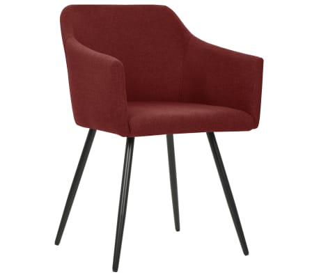 vidaXL Chaises &agrave; manger lot de 2 rouge bordeaux tissu