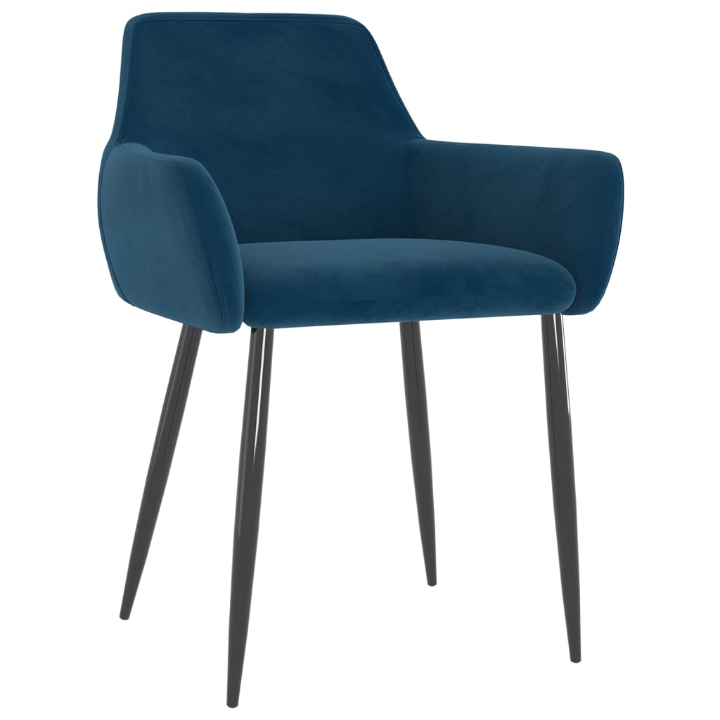 

vidaXL Eetkamerstoelen 2 st fluweel blauw