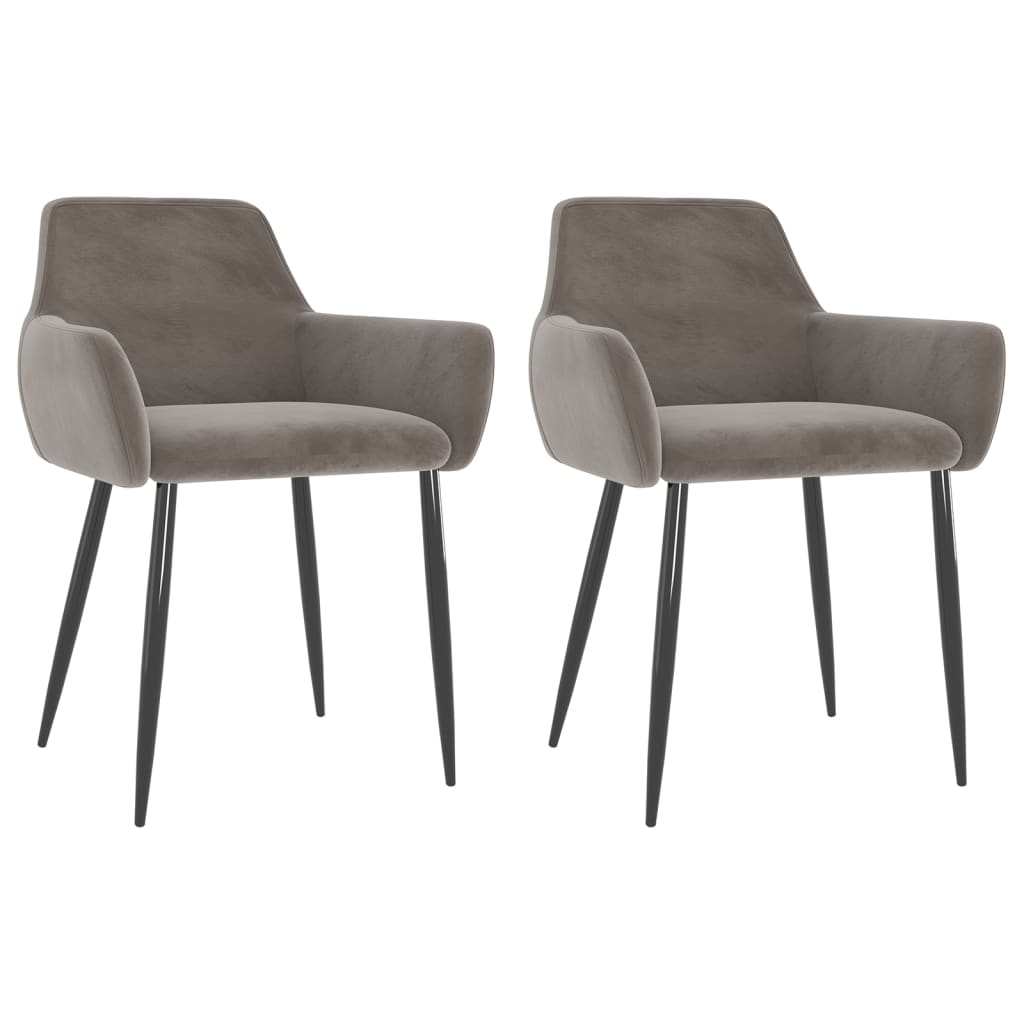 

vidaXL Dining Chairs 2 pcs Light Gray Velvet